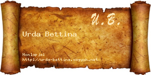 Urda Bettina névjegykártya